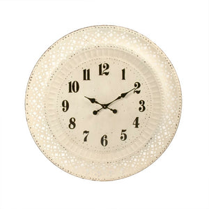 Zentique Iron Cutout Clock - 32" Matte Iron Open-Face Wall Clock, Industrial Minimalist Design, Quiet Quartz Movement PC090