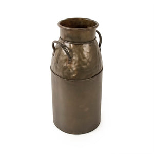 Zentique Weathered Iron Jar Large — Hammered Patina Rustic Vase 15" Tall for Dried Botanicals, Umbrellas, Entryway Accent

(chars count: 99) PC091