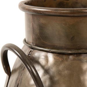 Zentique Weathered Iron Jar Large — Hammered Patina Rustic Vase 15" Tall for Dried Botanicals, Umbrellas, Entryway Accent

(chars count: 99) PC091