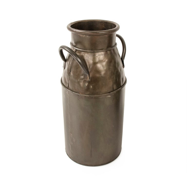 Zentique Weathered Iron Jar Small — Hand-Hammered Rustic Vase with Aged Patina, Versatile Decorative Accent for Shelves PC092