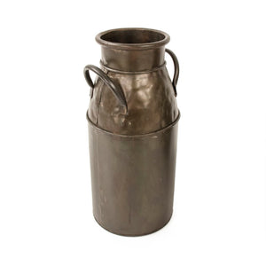 Zentique Weathered Iron Jar Small — Hand-Hammered Rustic Vase with Aged Patina, Versatile Decorative Accent for Shelves PC092