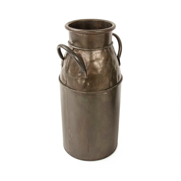 Zentique Weathered Iron Jar Small — Hand-Hammered Rustic Vase with Aged Patina, Versatile Decorative Accent for Shelves PC092
