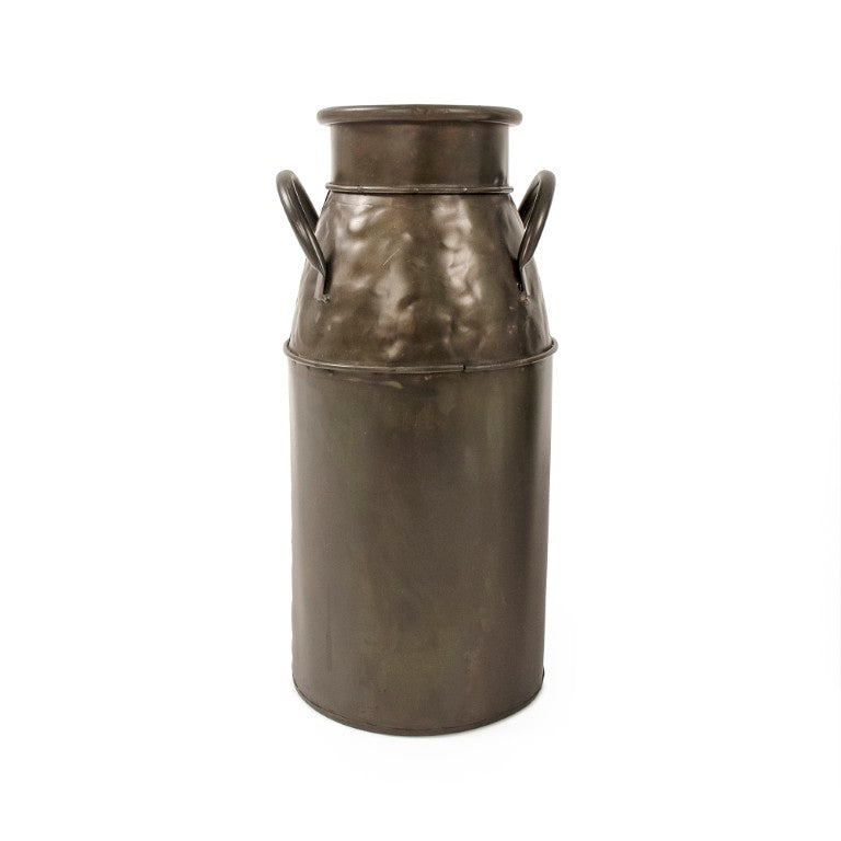 Zentique Weathered Iron Jar Small — Hand-Hammered Rustic Vase with Aged Patina, Versatile Decorative Accent for Shelves PC092