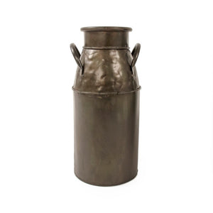 Zentique Weathered Iron Jar Small — Hand-Hammered Rustic Vase with Aged Patina, Versatile Decorative Accent for Shelves PC092