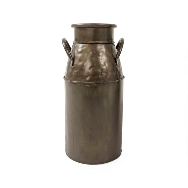 Zentique Weathered Iron Jar Small — Hand-Hammered Rustic Vase with Aged Patina, Versatile Decorative Accent for Shelves PC092