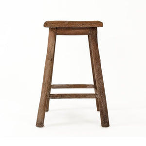 Zentique Rattan Handcrafted Woven Stool with Iron Frame — Compact Natural Wood Accent Seat for Small Spaces PC098