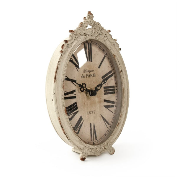 Zentique Iron Industrial Table Clock with Matte Finish, Compact 5"x7.5" Metal Desk Timepiece for Rustic Decor PC100