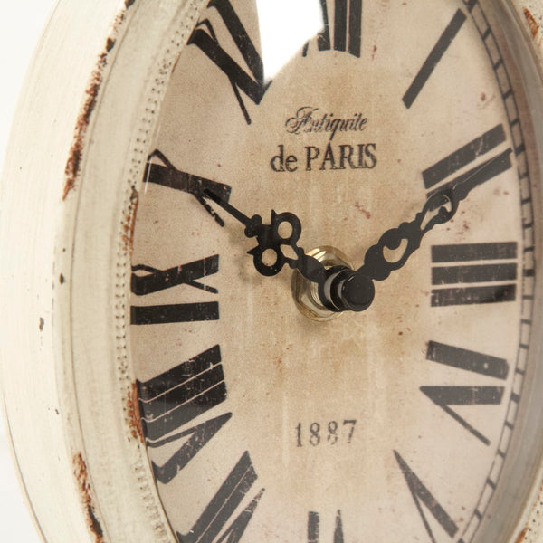 Iron Table Clock Antique Off-White PC100 Zentique