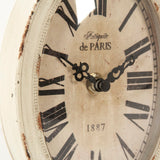 Iron Table Clock Antique Off-White PC100 Zentique