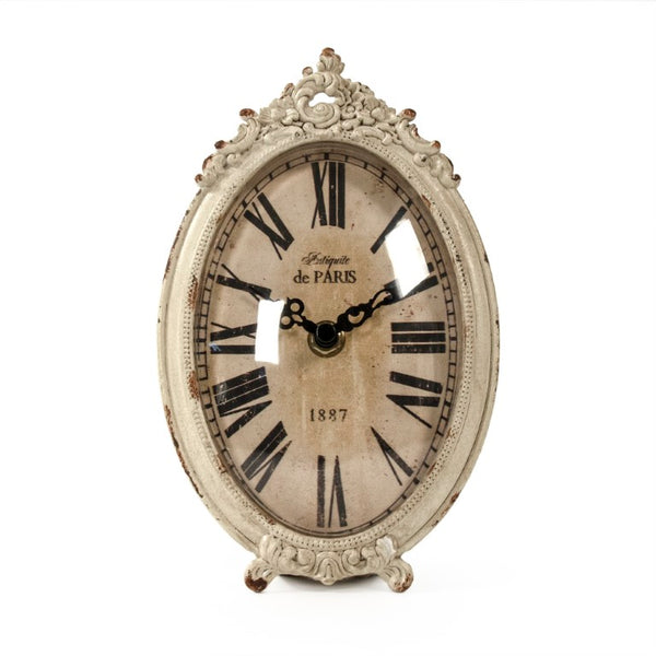 Zentique Iron Industrial Table Clock with Matte Finish, Compact 5"x7.5" Metal Desk Timepiece for Rustic Decor PC100