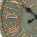 Iron Clock Distressed Moss Green PC101 Zentique