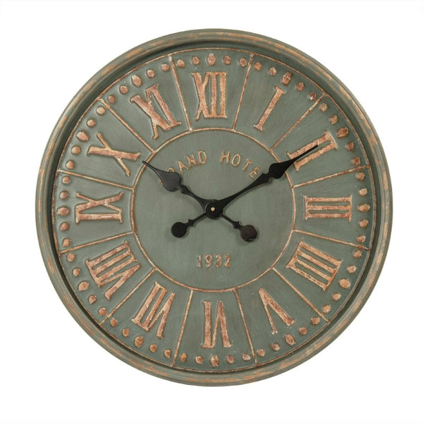 Zentique Iron Industrial Clock with Glass Face — Compact, Durable Metal Timepiece for Mantels, Shelves, Desks W23.5 x H23.5 x D2.5 PC101