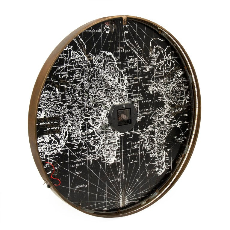 Zentique Mirrored Iron Clock with LED Backlight, Minimal Round Wall Mirror Clock for Modern Décor, 23.5" PC102