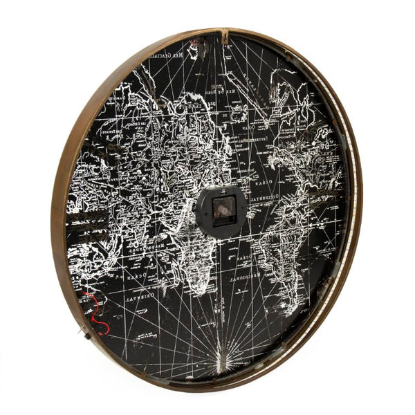 Zentique Mirrored Iron Clock with LED Backlight, Minimal Round Wall Mirror Clock for Modern Décor, 23.5" PC102