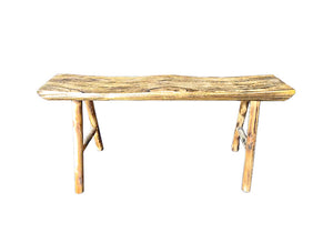 Rustic Wooden Bench Raw Wood PC104 Zentique