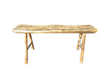 Rustic Wooden Bench Raw Wood PC104 Zentique