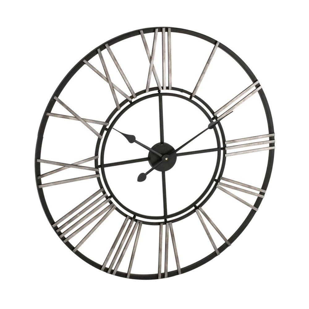 Iron Wall Clock Distressed Black, Gold PC114 Zentique