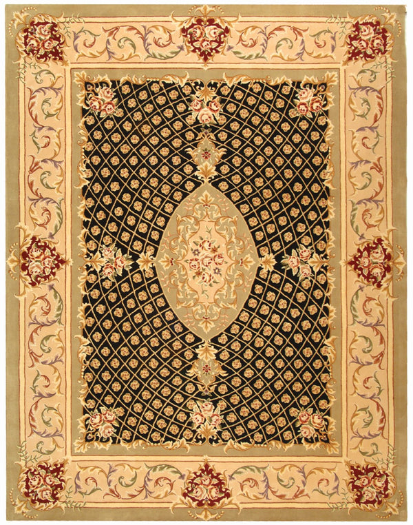 Safavieh Persian Court 172a Area Rug - Timeless Elegance With Luxurious Silk And Wool For Stunning Interiors Black ,Beige Silk & Wool Pile Pc172a-3