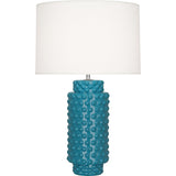 Robert Abbey Peacock Dolly Table Lamp Peacock Glazed Textured Ceramic Fondine Fabric Shade