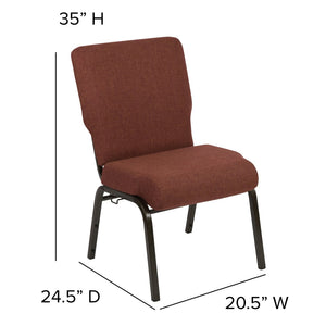 English Elm Advantage 20.5" Cinnamon Molded Foam Church Chair - Durable, Comfortable, Stackable Seating Solution PCCF-107