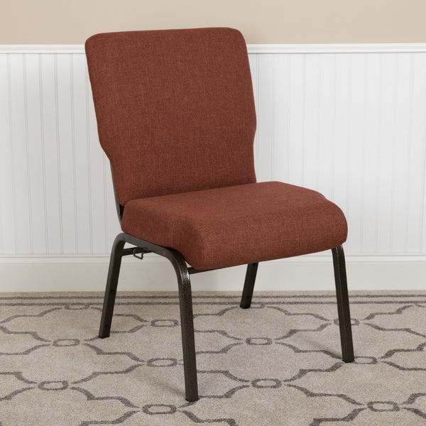 English Elm Advantage 20.5" Cinnamon Molded Foam Church Chair - Durable, Comfortable, Stackable Seating Solution PCCF-107