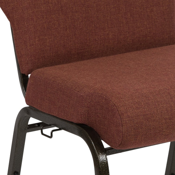 English Elm Advantage 20.5" Cinnamon Molded Foam Church Chair - Durable, Comfortable, Stackable Seating Solution PCCF-107
