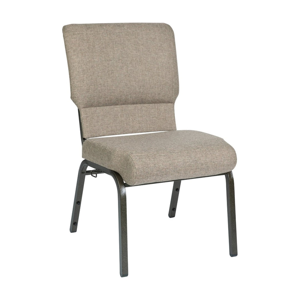 English Elm Advantage Church Chair - Premium Comfort 4" Foam Seat, Durable Steel Frame, Perfect for Events Mixed Tan Fabric/Gold Vein Frame PCHT-105