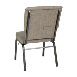 English Elm Advantage Church Chair - Premium Comfort 4" Foam Seat, Durable Steel Frame, Perfect for Events Mixed Tan Fabric/Gold Vein Frame PCHT-105