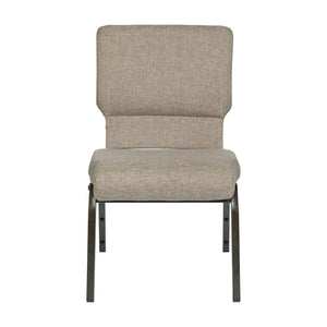 English Elm Advantage Church Chair - Premium Comfort 4" Foam Seat, Durable Steel Frame, Perfect for Events Mixed Tan Fabric/Gold Vein Frame PCHT-105