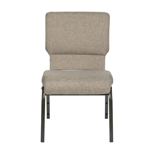 English Elm Advantage Church Chair - Premium Comfort 4" Foam Seat, Durable Steel Frame, Perfect for Events Mixed Tan Fabric/Gold Vein Frame PCHT-105