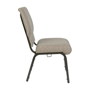 English Elm Advantage Church Chair - Premium Comfort 4" Foam Seat, Durable Steel Frame, Perfect for Events Mixed Tan Fabric/Gold Vein Frame PCHT-105