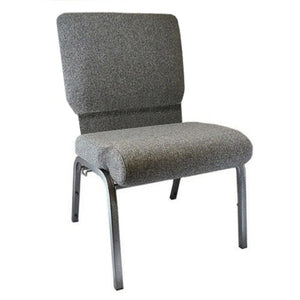 English Elm Advantage Church Chair - Premium Comfort 4" Foam Seat, Durable Steel Frame, Perfect for Events Charcoal Gray Fabric/Silver Vein Frame PCHT-111