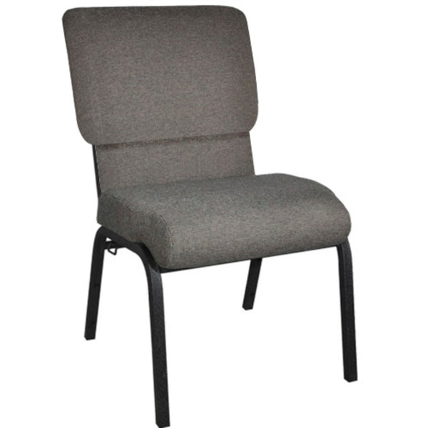 English Elm Advantage Church Chair - Premium Comfort 4" Foam Seat, Durable Steel Frame, Perfect for Events Fossil Fabric/Black Textured Frame PCHT-113