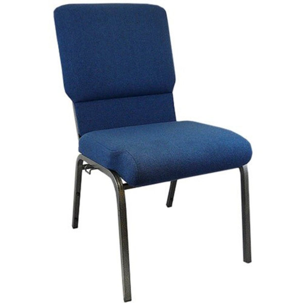 English Elm Advantage Comfortable Navy Church Chairs with Durable Steel Frame for High-Traffic Gatherings Navy Fabric/Silver Vein Frame PCHT185-101