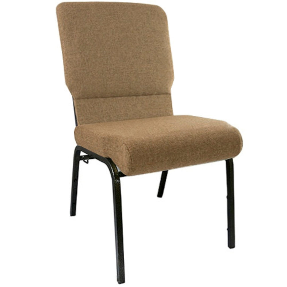 English Elm Advantage Comfortable Navy Church Chairs with Durable Steel Frame for High-Traffic Gatherings Mixed Tan Fabric/Gold Vein Frame PCHT185-105
