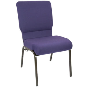 English Elm Advantage Comfortable Navy Church Chairs with Durable Steel Frame for High-Traffic Gatherings Eggplant Fabric/Gold Vein Frame PCHT185-115