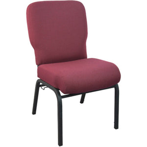 English Elm Advantage Signature Elite Church Chair - Durable, Comfortable Seating for Events and Gatherings Maroon Fabric/Black Textured Frame PCRCB-104