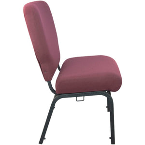 English Elm Advantage Signature Elite Church Chair - Durable, Comfortable Seating for Events and Gatherings Maroon Fabric/Black Textured Frame PCRCB-104