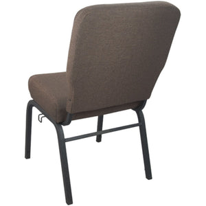 English Elm Advantage Signature Elite Church Chair - Durable, Comfortable Seating for Events and Gatherings Java Fabric/Black Textured Frame PCRCB-106