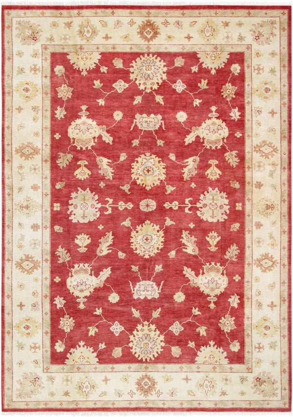 Pasargad Home Oushak Collection Hand-knotted Wool Runner Rug - Timeless Elegance For Every Room   Pd-1262 10x14