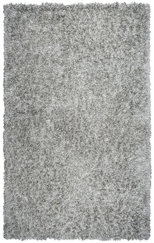 Alora Decor Pearl Hand-Tufted Shag Rug In Pearlized Gray — Deep Plush Polyester/Lurex Pile, Luxe Softness 3'6" x 5'6" PEAPE100000463656