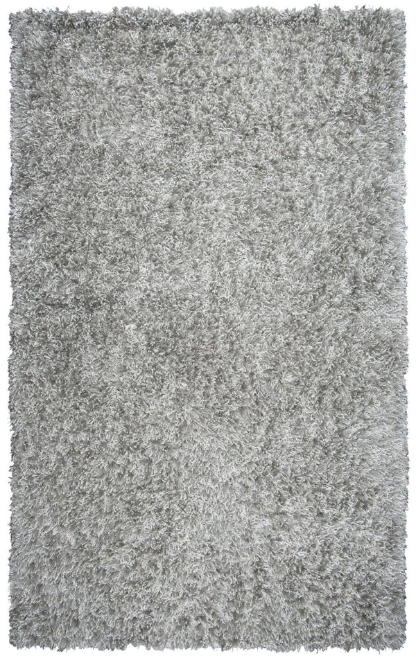 Alora Decor Pearl Hand-Tufted Shag Rug In Pearlized Gray — Deep Plush Polyester/Lurex Pile, Luxe Softness 3'6" x 5'6" PEAPE100000463656