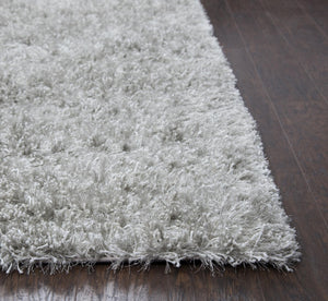 Alora Decor Pearl Hand-Tufted Round Shag Rug 3' X 3' — Pearlized Gray Polyester/Lurex, Deep Plush Accent PEAPE1000004603RD