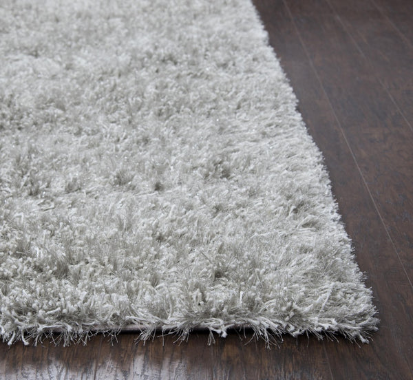 Alora Decor Pearl Hand-Tufted Round Shag Rug 3' X 3' — Pearlized Gray Polyester/Lurex, Deep Plush Accent PEAPE1000004603RD