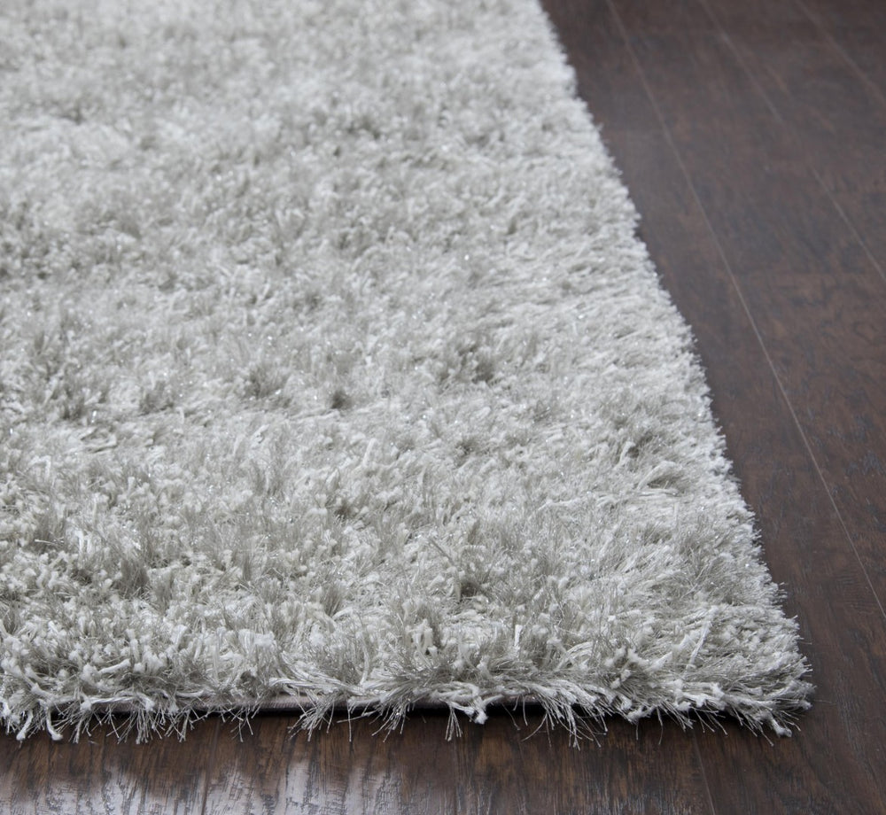 Alora Decor Pearl Hand-Tufted Shag Rug In Pearlized Gray — Deep Plush Polyester/Lurex Pile, Luxe Softness 3'6" x 5'6" PEAPE100000463656