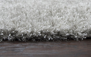 Alora Decor Pearl Hand-Tufted Shag Rug In Pearlized Gray — Deep Plush Polyester/Lurex Pile, Luxe Softness 3'6" x 5'6" PEAPE100000463656