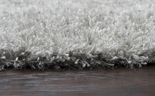 Alora Decor Pearl Hand-Tufted Shag Rug In Pearlized Gray — Deep Plush Polyester/Lurex Pile, Luxe Softness 3'6" x 5'6" PEAPE100000463656