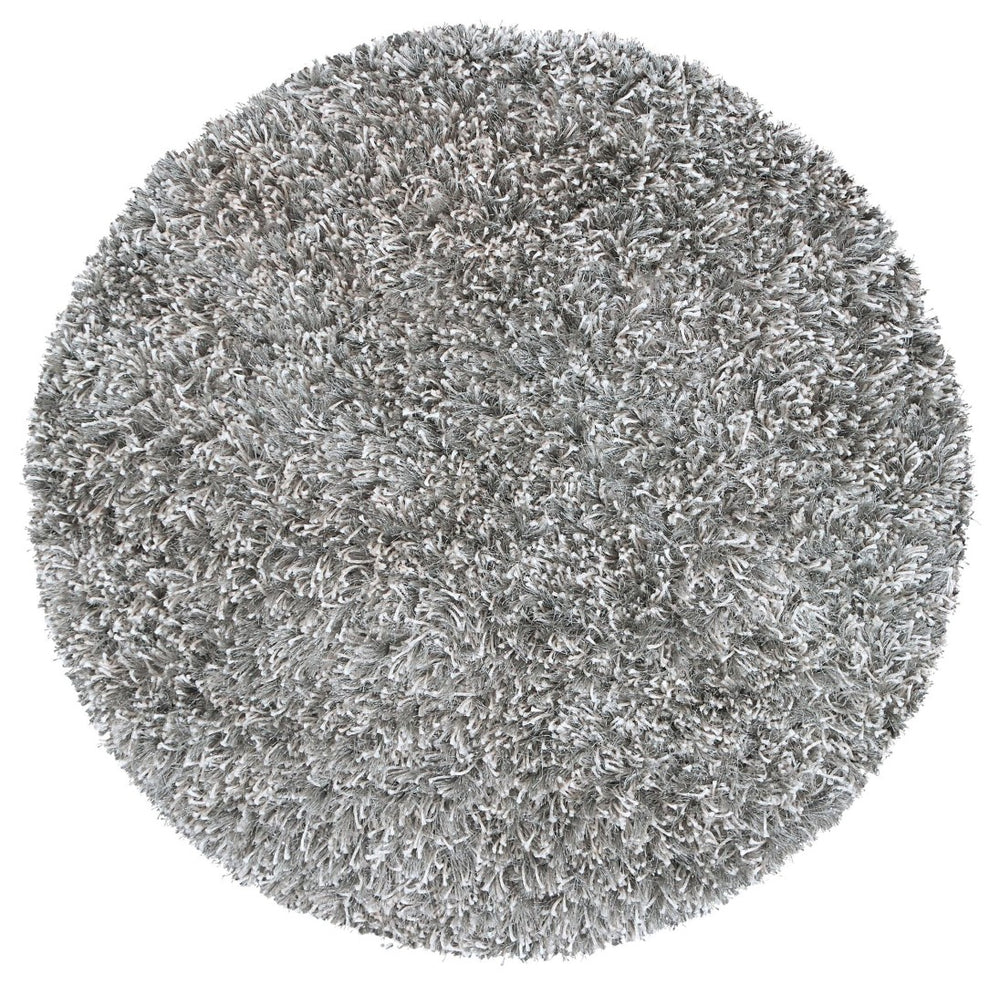 Alora Decor Pearl Hand-Tufted Round Shag Rug 3' X 3' — Pearlized Gray Polyester/Lurex, Deep Plush Accent PEAPE1000004603RD