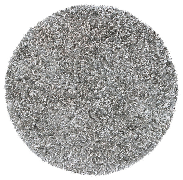 Alora Decor Pearl Hand-Tufted Round Shag Rug 3' X 3' — Pearlized Gray Polyester/Lurex, Deep Plush Accent PEAPE1000004603RD