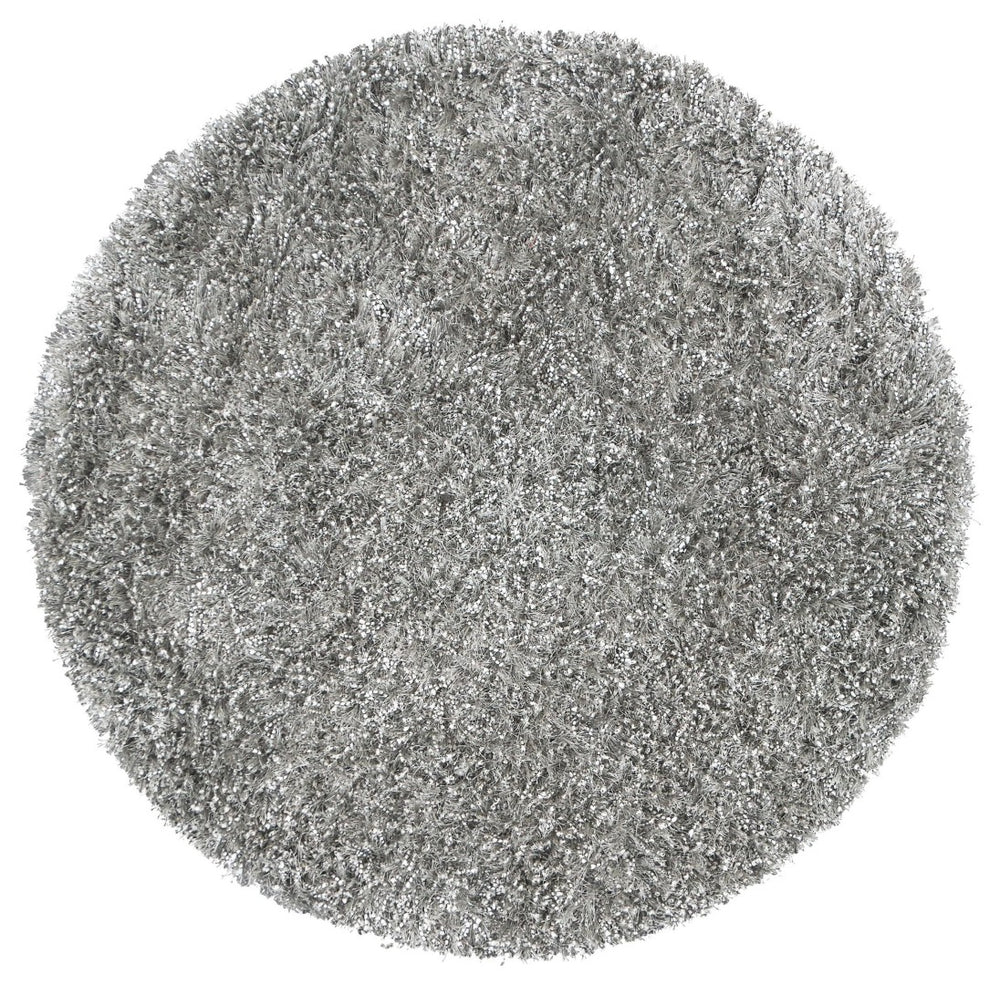 Alora Decor Pearl Hand-Tufted Round Shag Rug 3' X 3' — Pearl Gray Polyester/Lurex Deep Pile, Luxe Shimmer PEAPE1001003303RD